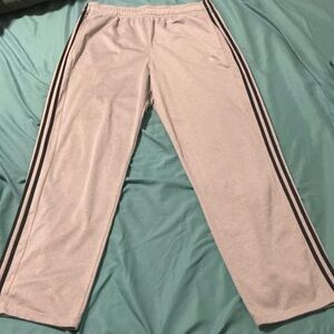 Adidas Gray Sweatpants with Black Stripes